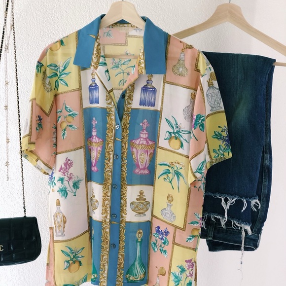 Vintage Tops - ❌SOLD OUT❌ Vintage 80s  Baroque Printed Shirt